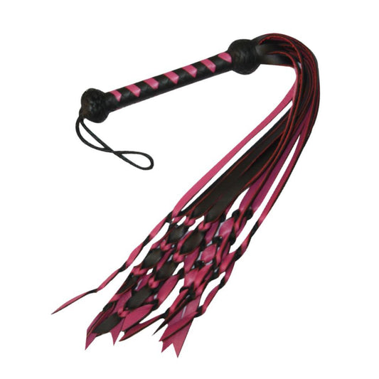 Striped Leather Flogger – Stylish BDSM Impact Toy for Sensual and Intense Play