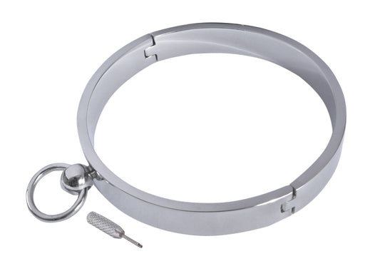 Flat Slave Collar with O-Ring – Premium Stainless Steel BDSM Collar